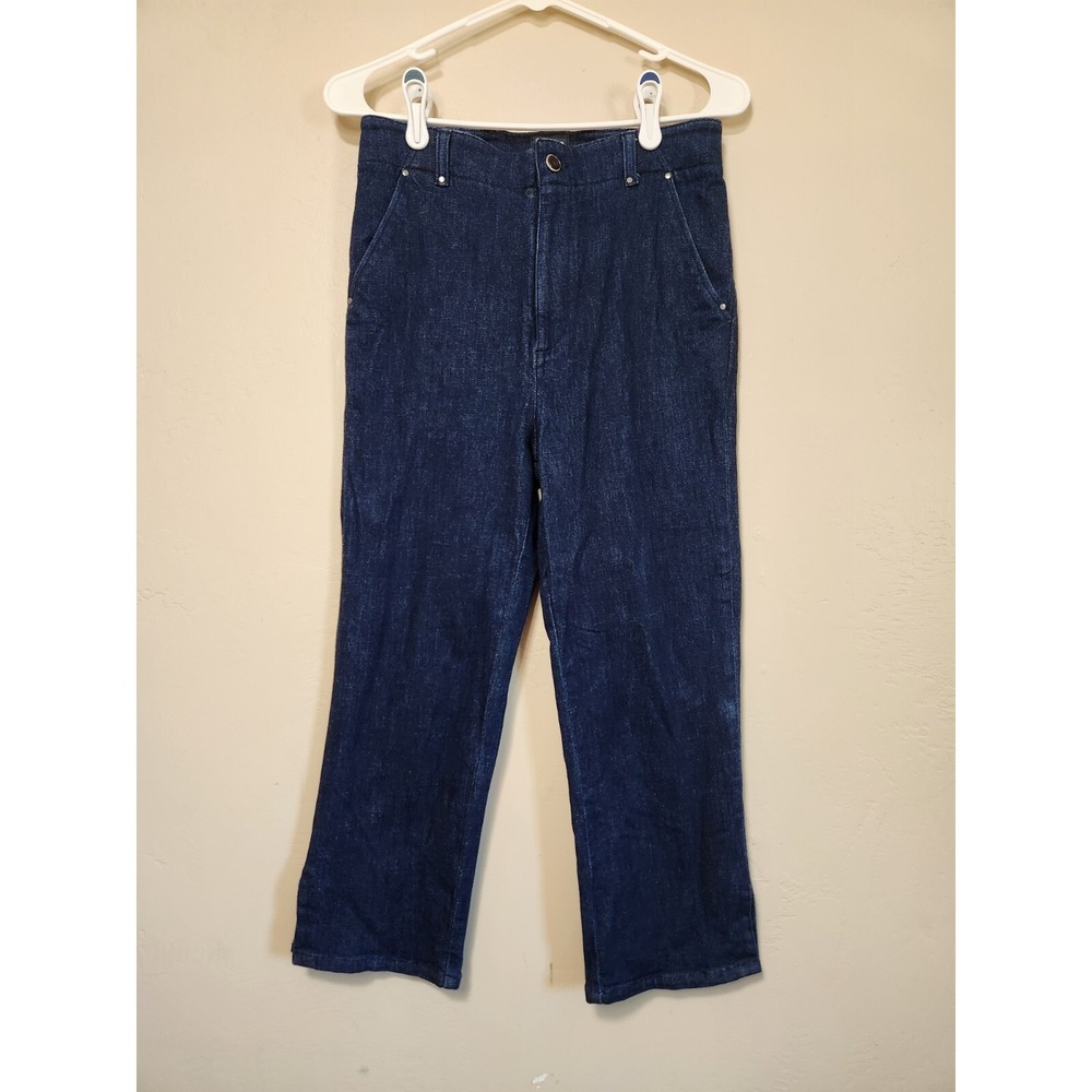 Maeve Anthropologie High Rise Straight Leg Crop Jeans Dark‎ Wash Size 28